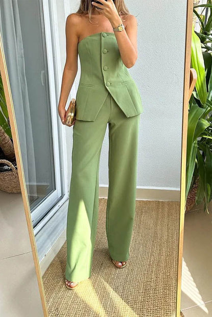 Conjunto de blazer y top de tubo estilo viaje