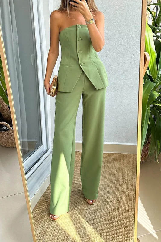 Conjunto de blazer y top de tubo estilo viaje