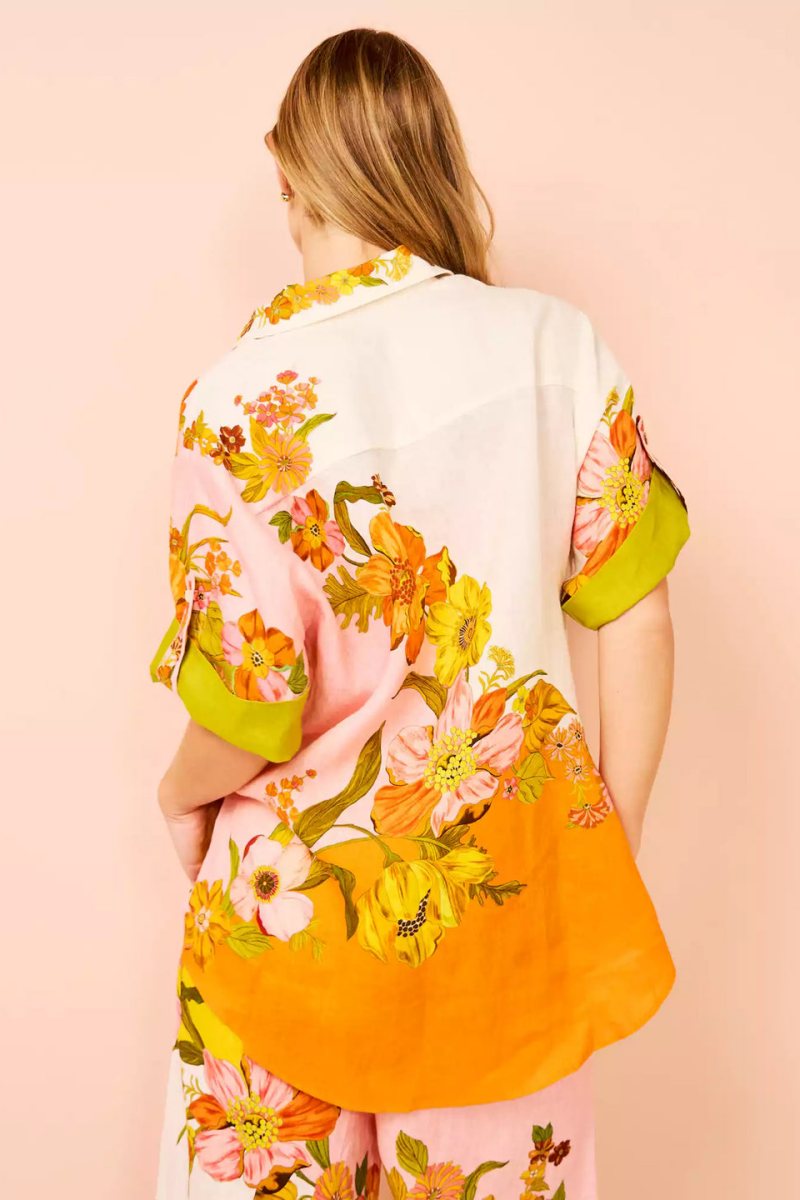 Conjunto de pantalones anchos con bolsillos y cintura elástica con estampado único