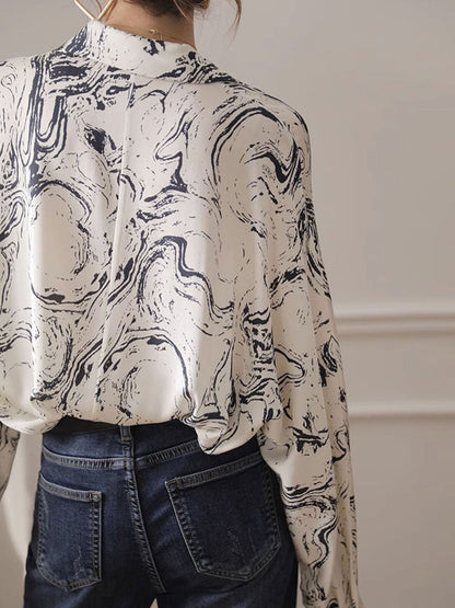 Valeria Classic Lapel Printed Shirt