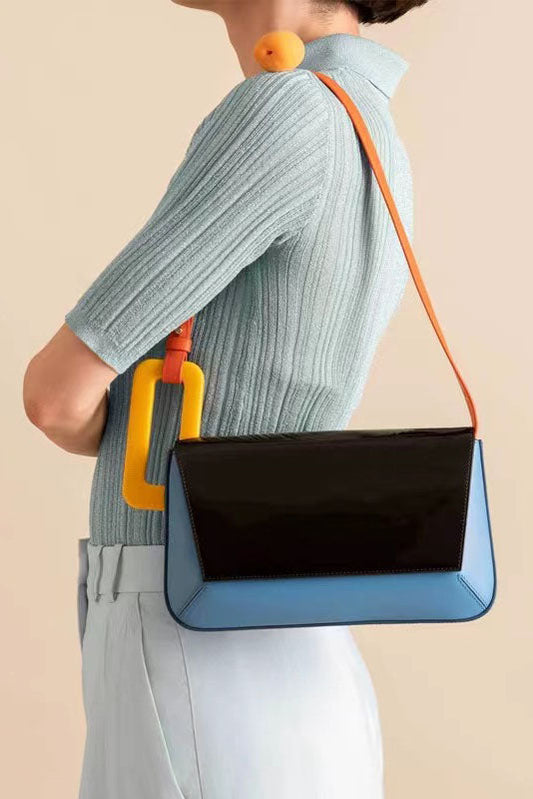Bolso de patchwork con bloques de colores de moda y estilo lindo