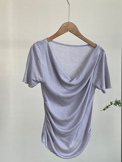 Jocelyn Classic Swing Collar Irregular Auricular Top