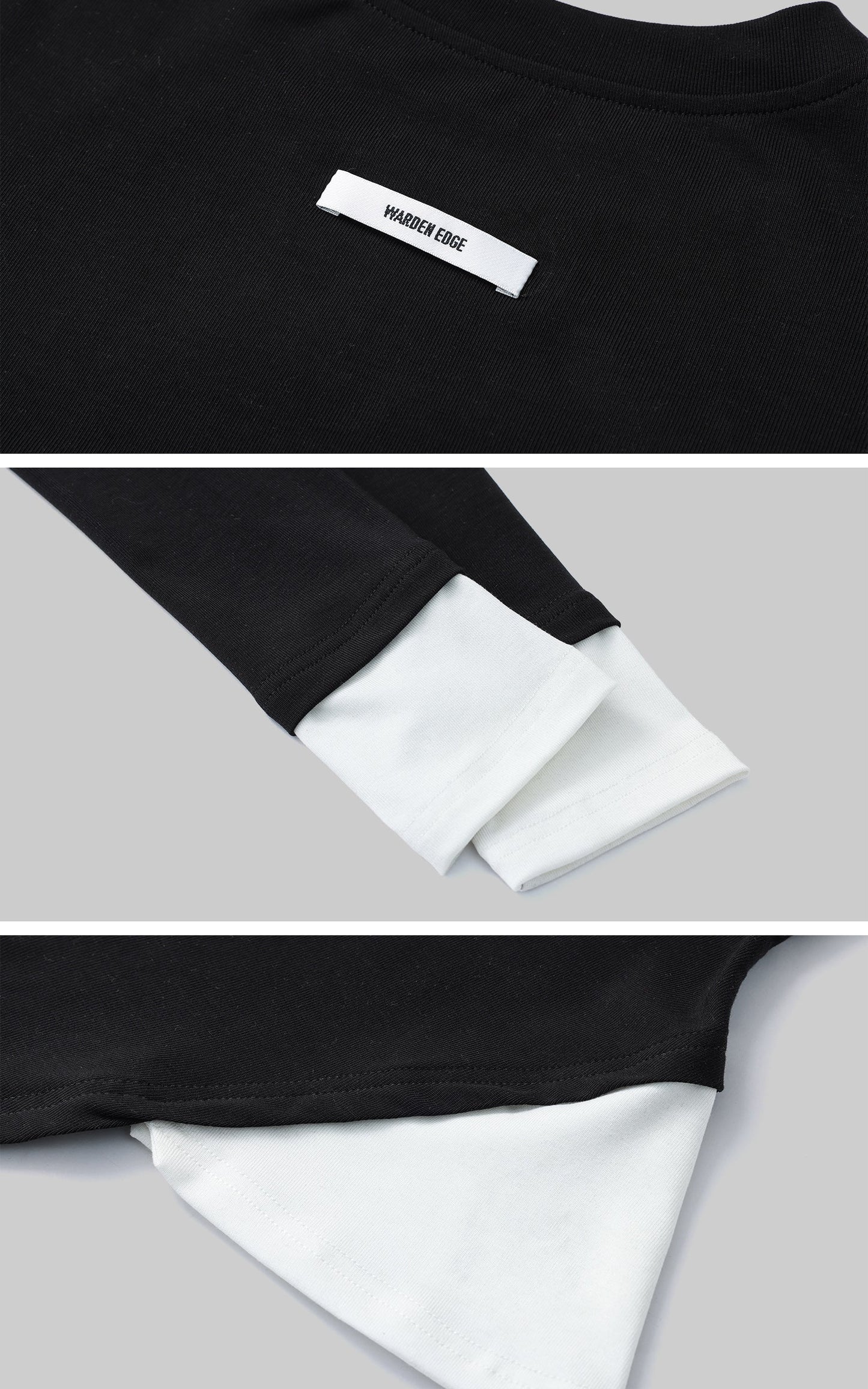 Black Two-Layered Long Sleeve Top