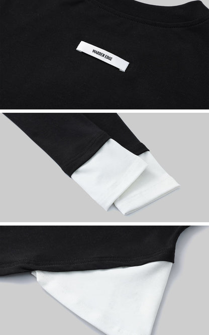 Black Two-Layered Long Sleeve Top