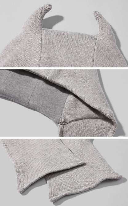 Furry Hood Jacket & Knit Hood Hat Set with Slim Top and Drawstring Shorts