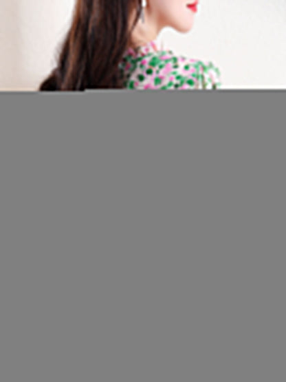 Mia Vacation V-Neck Ruffled Floral Chiffon Top