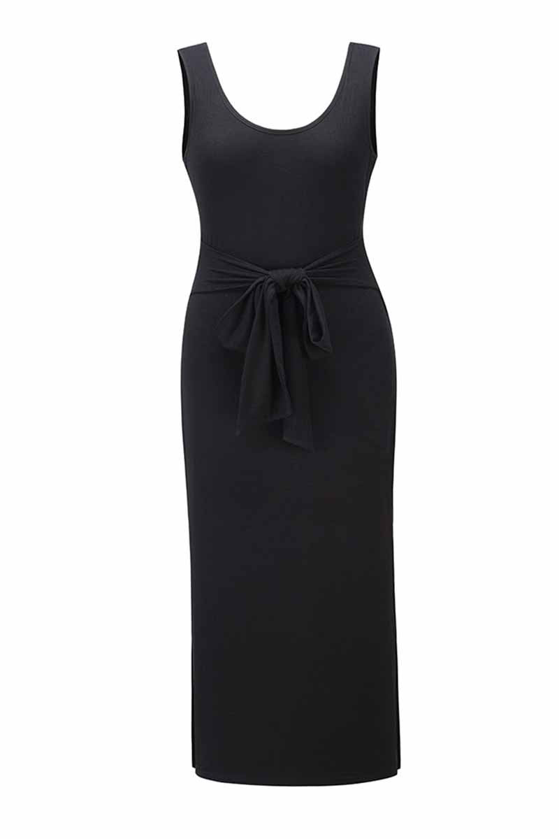 Sexy Bandage Solid Maxi Dress