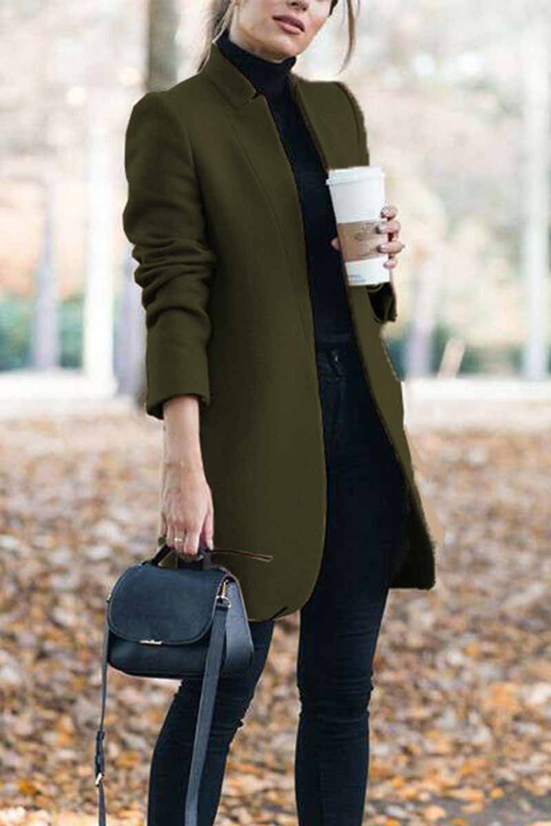 Elegant And Stylish Commuter Stand Collar Coat(6 Colors)