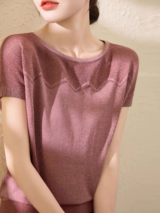 Madison Loose Crew Neck Knitted Top