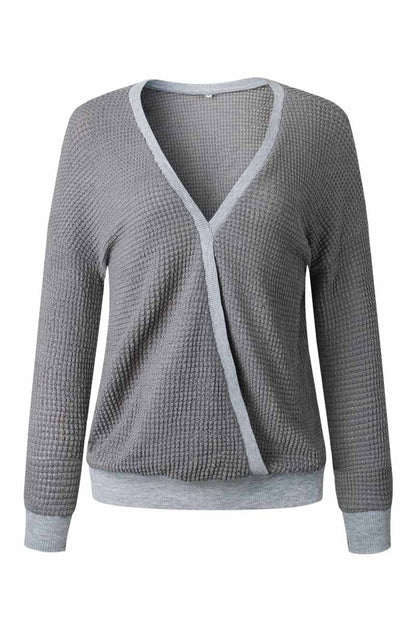 Casual Cross-over Design Knitting Top(3 Colors)