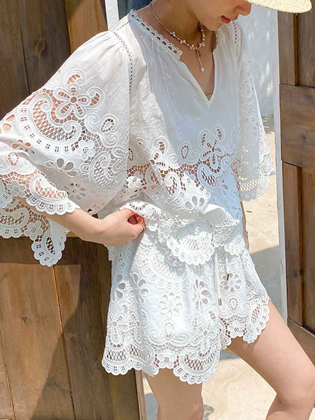 Morgan Vacation Embroidered Shorts