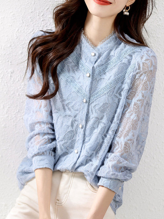 Raya Classic Puff Sleeve Lace Shirt