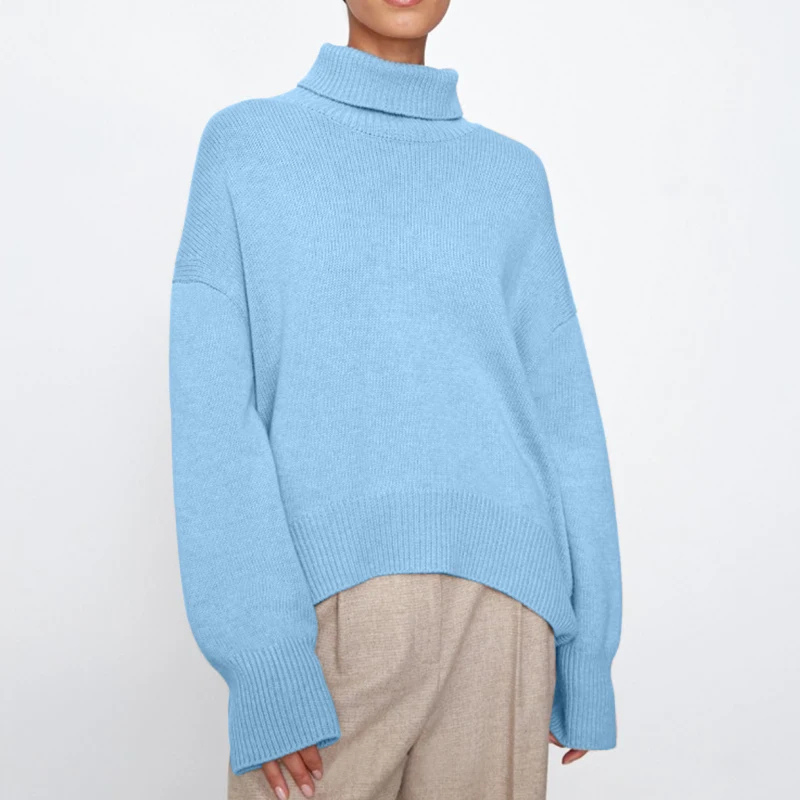 Jersey de cuello alto de punto suave para mujer | Ideal para otoño/invierno