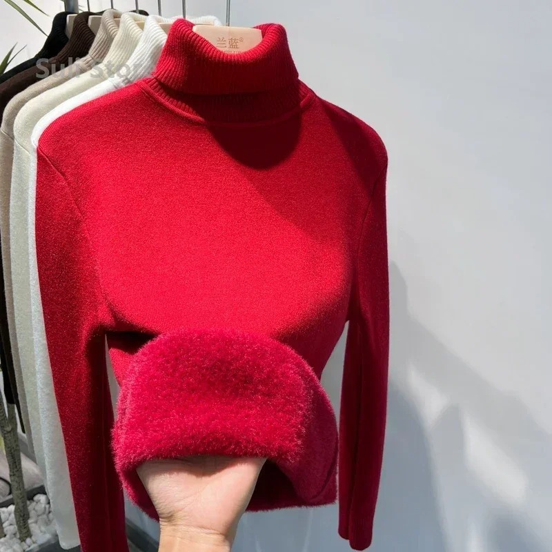 Jersey de cuello alto de polar suave para mujer | Ideal para otoño/invierno