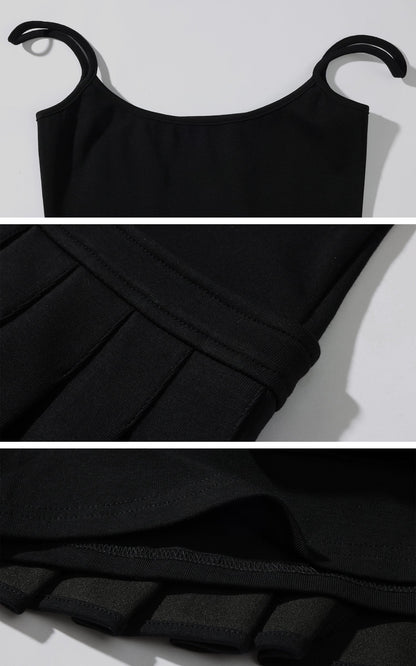 Asym Pleated Rib Knit Mini Dress
