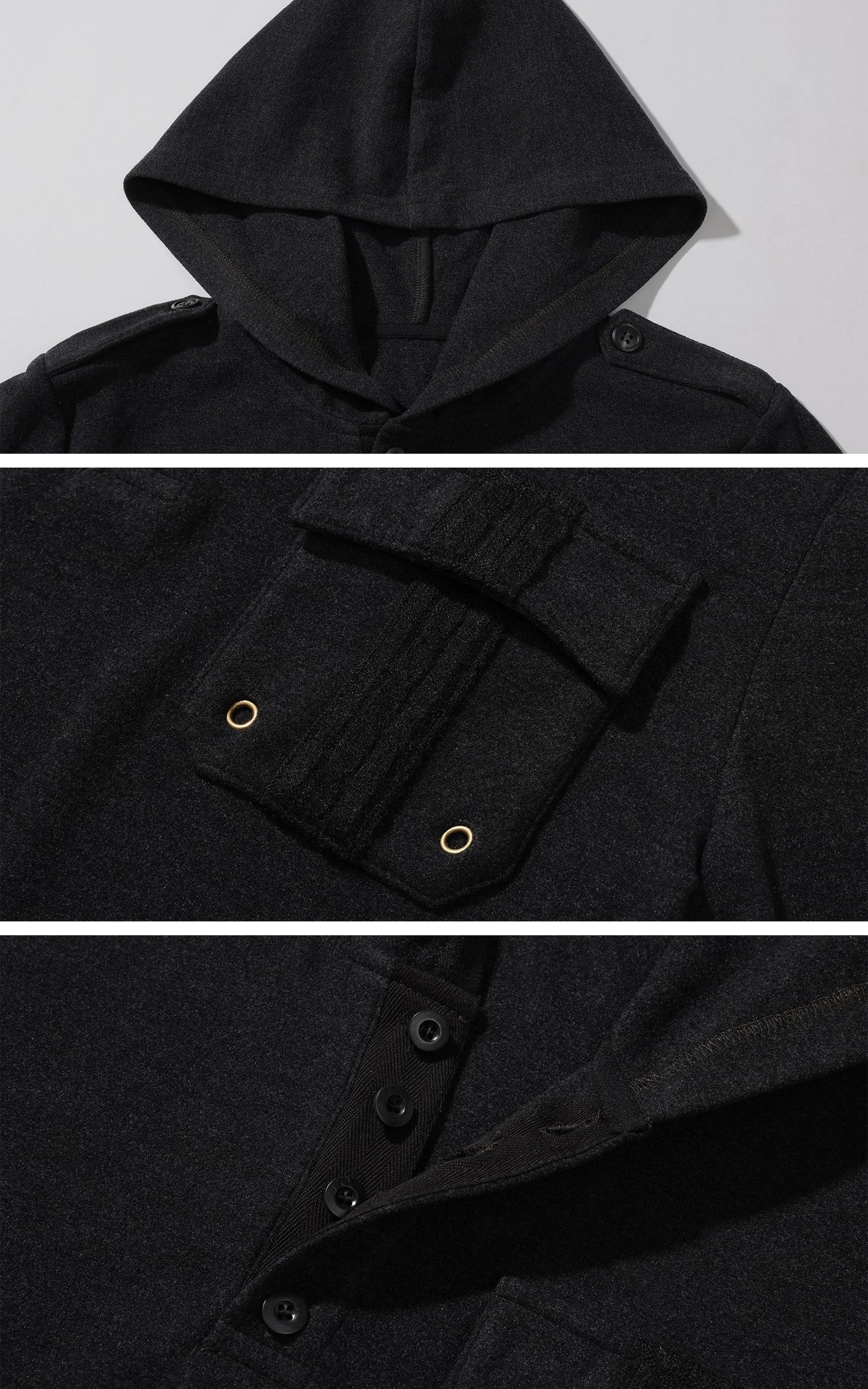 Slim Fit Hooded Long Sleeve Top with Pocket and Metal Eyelet Detail
