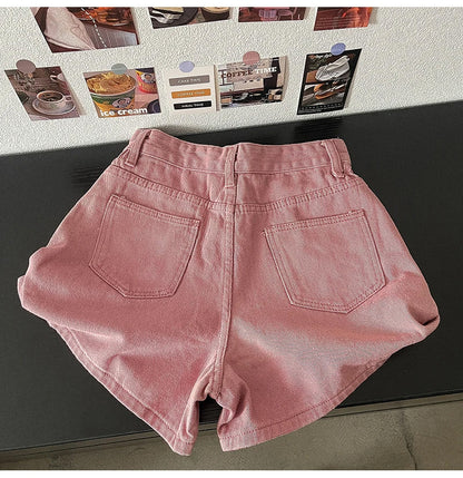 High Waist Classic Pink Denim Shorts