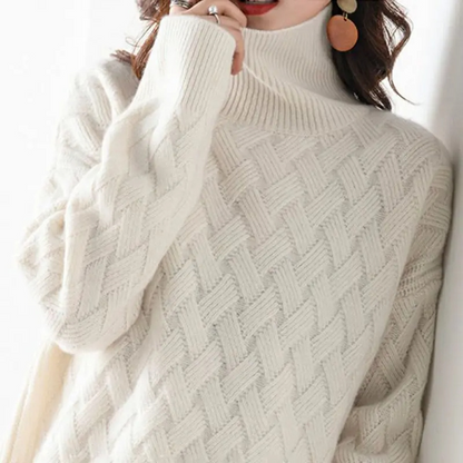 Jersey de punto grueso y moderno para mujer con estampado en zigzag | Ideal para otoño/invierno