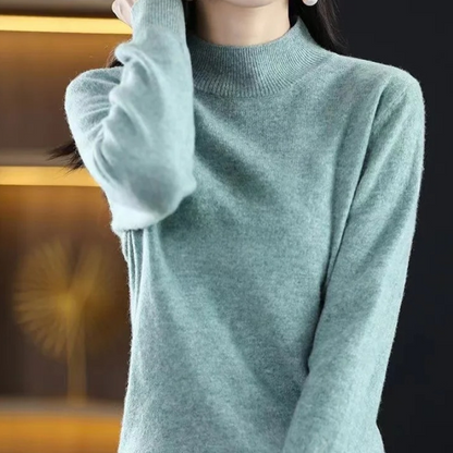 Jersey informal de cuello alto con estampado de cuadros para mujer | Ideal para otoño/invierno