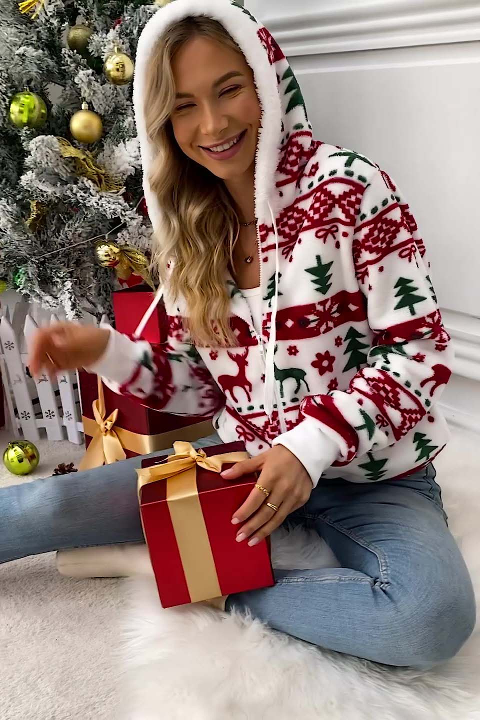 Cárdigan navideño festivo