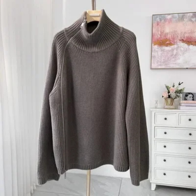 Jersey informal de cuello alto para mujer con cremallera lateral | Ideal para otoño/invierno