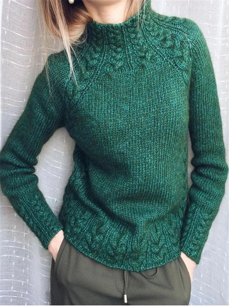 Jersey de punto trenzado ajustado y moderno para mujer | Ideal para otoño/invierno