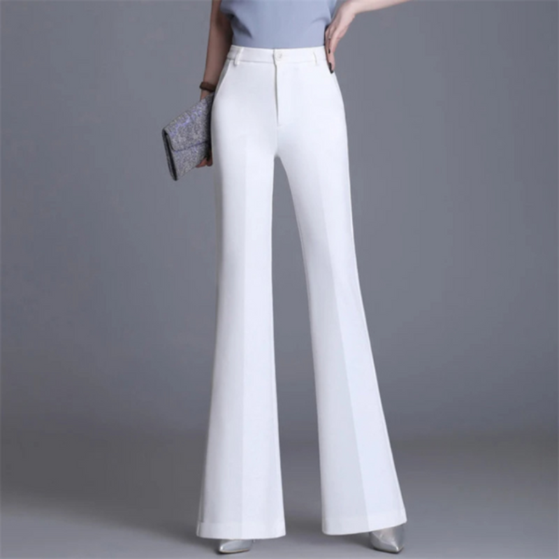 Women's Elegant Tight Fit High Waisted Flared Trousers | Ideal for All Seasons