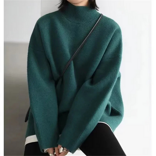 Jersey de cuello alto extragrande para mujer | Ideal para otoño/invierno