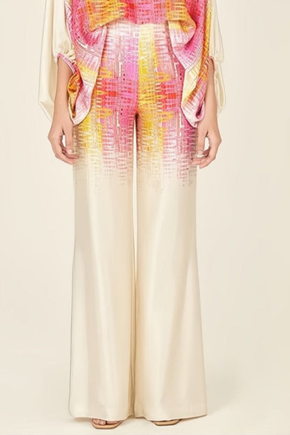 Conjunto de dos piezas con ondas abstractas - Amarillo-Rosa