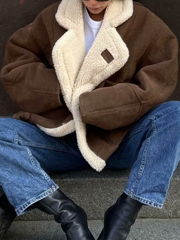 Warm Retro Lambskin Coat