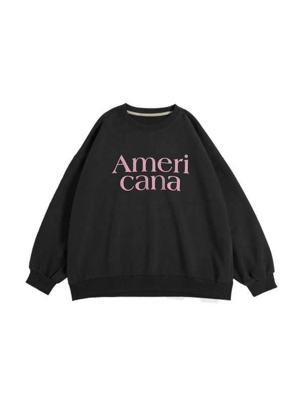 Contrast Color Letter Print Oversized Sweatshirt