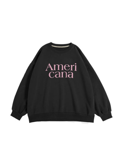 Contrast Color Letter Print Oversized Sweatshirt