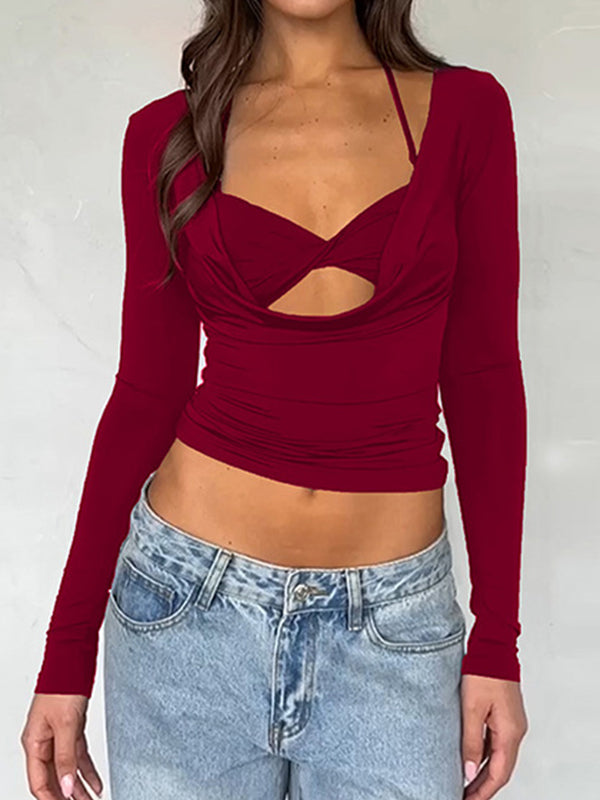 Neck Lining Long Sleeve Tee