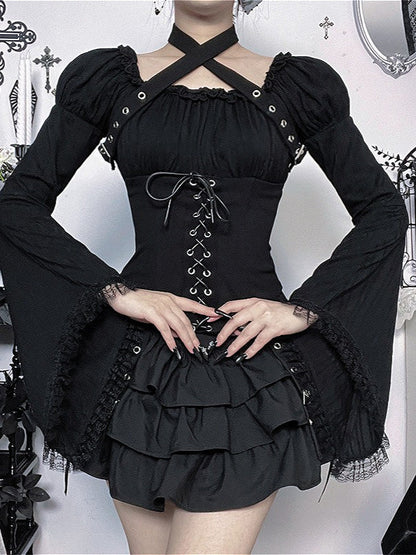 Gothic High-Waist Cake Skirt