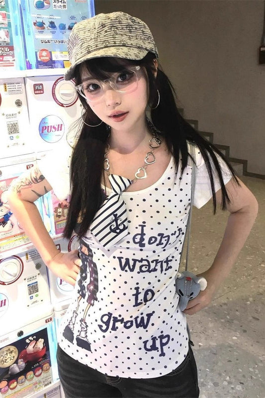 Grunge Cotton Regular Shoulder Short T-shirt