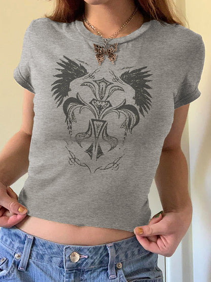 Vintage Wings Cross Hand Printed Tee