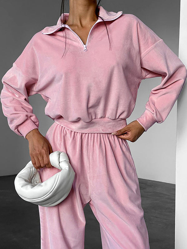 Versatile And Personalized Pink Fashion Two Piece