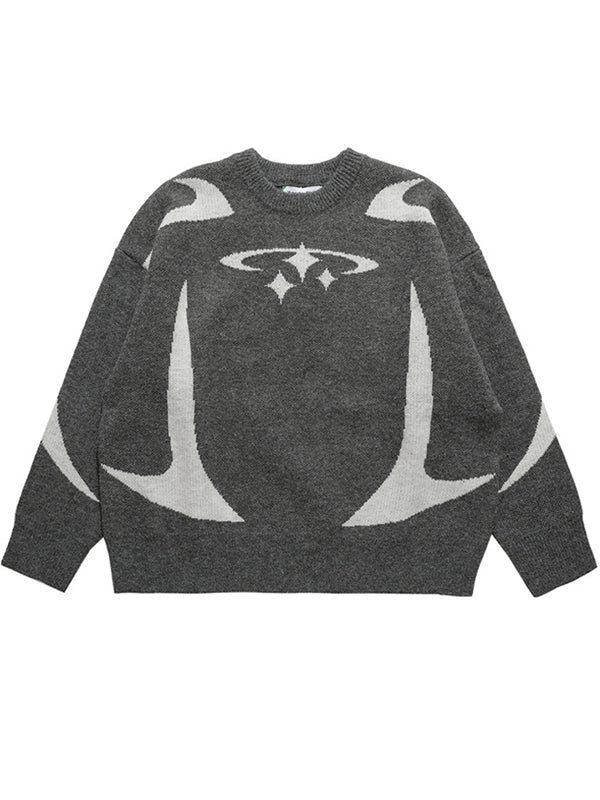 Motorcycle Print Oversized Sweaters