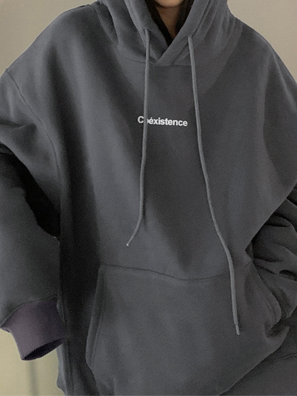 Oversized Logo Graphic Pullover Hoodie