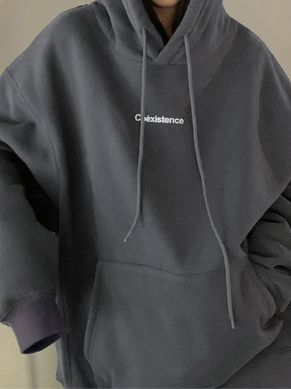 Oversized Logo Graphic Pullover Hoodie
