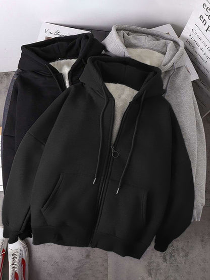 Fleece Lined Thermal Zip Up Hoodie