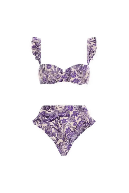 Conjunto de bikini con volantes de libélula