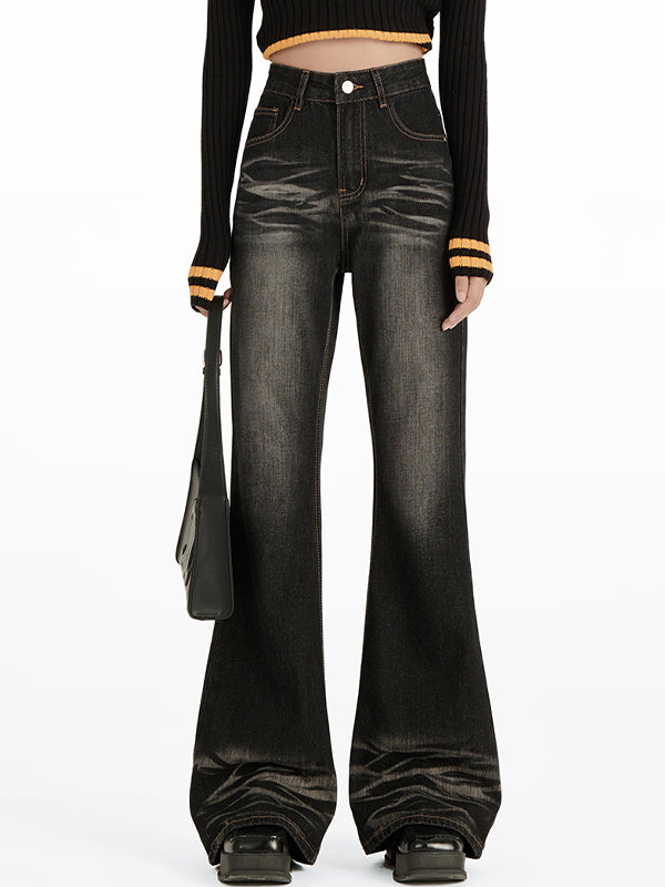 High street loose fit without leg-fitting horns Flare Jeans