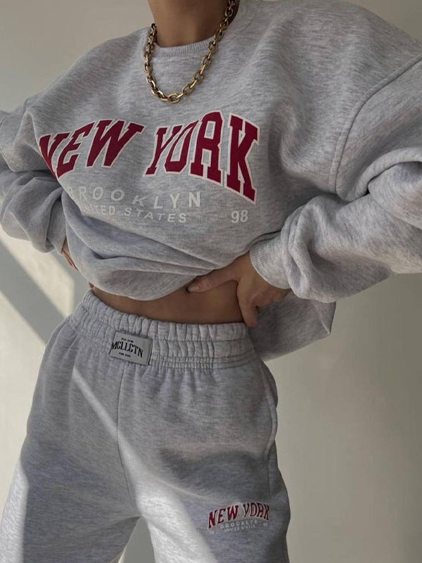 Contrast Color Letter Print Pullover Sweatshirt
