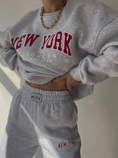 Contrast Color Letter Print Pullover Sweatshirt