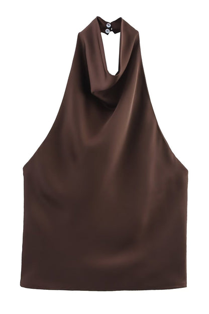 Satin Halter Top with Elegant Design