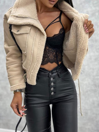 Lambswool Short Zipper Jacket