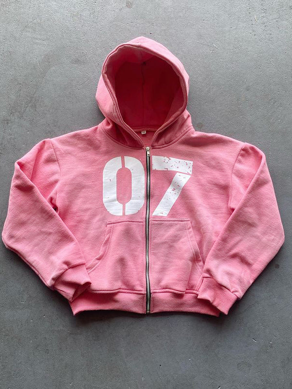 Lettering Oversized Long Sleeve Hoodie