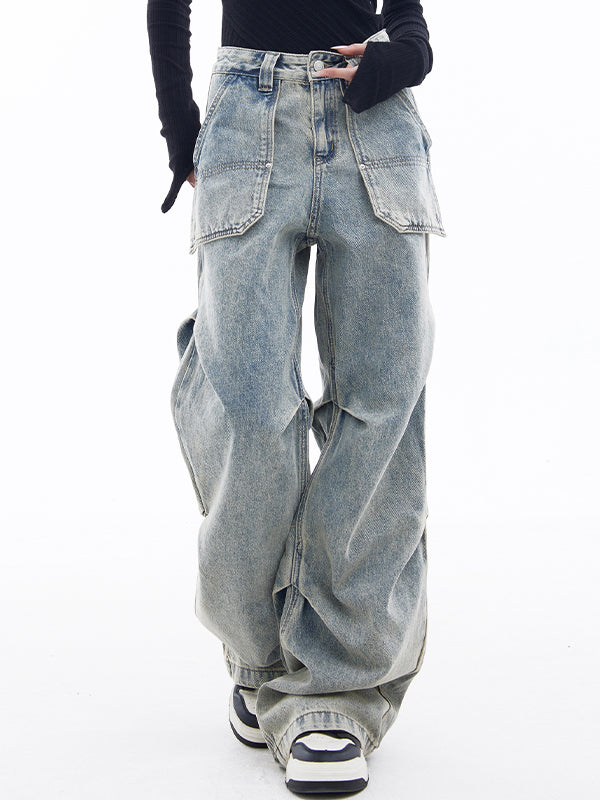 High waisted slimming versatile Cargo Jeans
