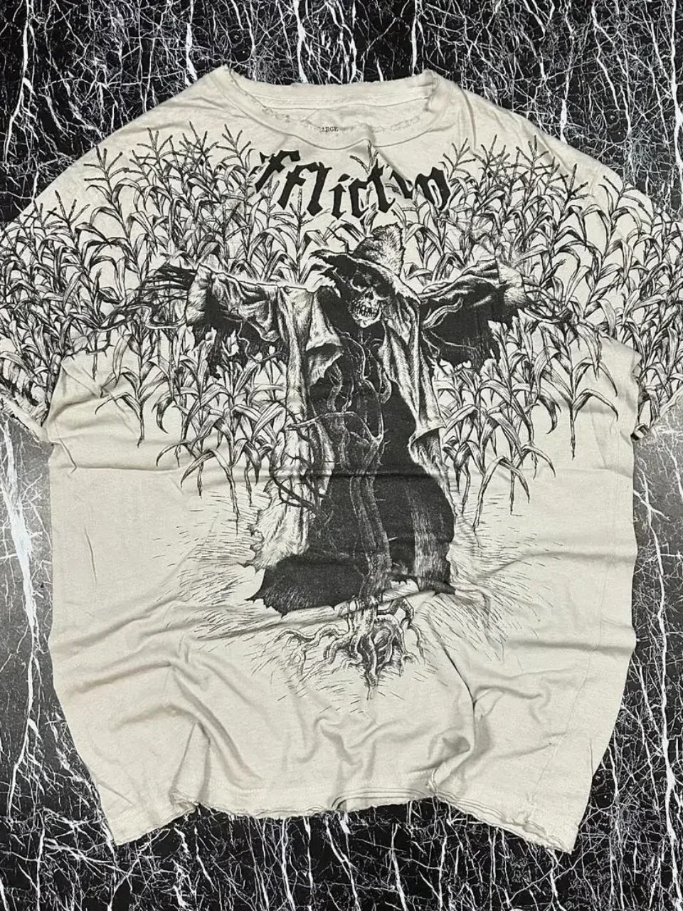 2000s Skull Print Oversized Gothic T-shirt